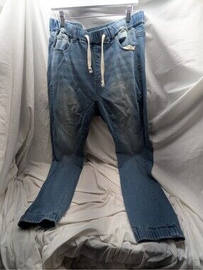 Victorious Men's Jogger Drop Crotch Denim Jogger Pants size XL